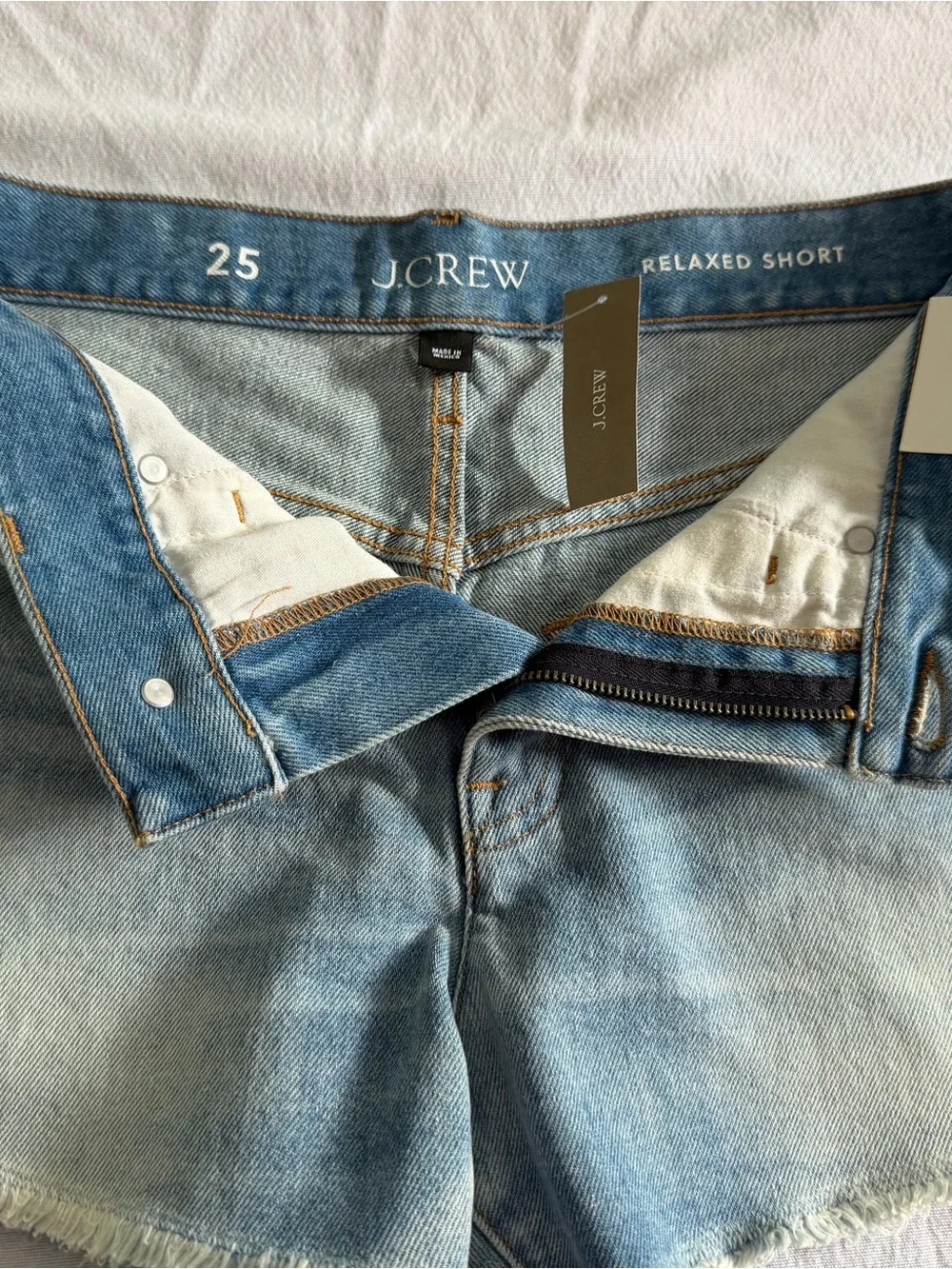 J. Crew Faded Light Blue Denim Cutoff Shorts